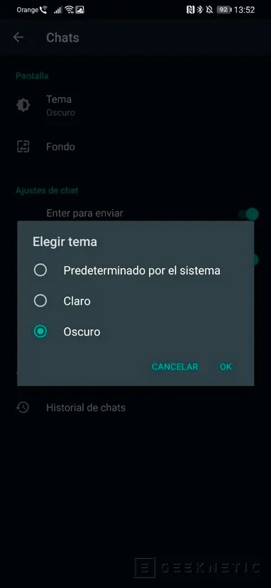 Geeknetic El modo oscuro de Whatsapp para Android ya está disponible en España 1