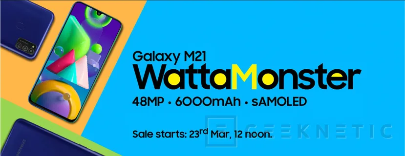 Geeknetic El nuevo Samsung Galaxy M21 se presenta con una batería de 6000mAh y cámara de 48MP 1