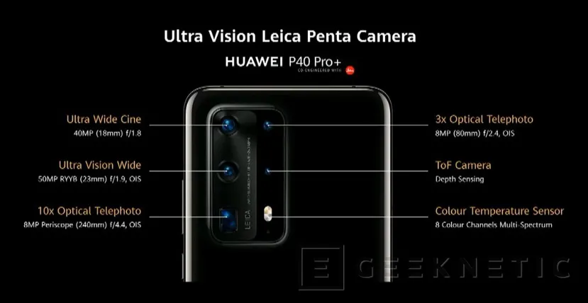 Geeknetic El Huawei P40 Pro Plus llega al mercado con un sistema de cinco cámaras con doble zoom y pantalla con cuádruple curva 4