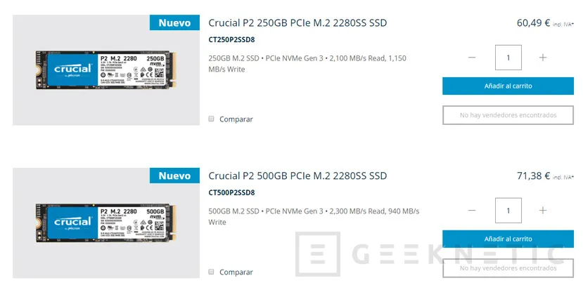 Geeknetic La gama de unidades SSD NVMe económicas de Crucial se actualiza con los P2 de hasta 500GB de capacidad 3
