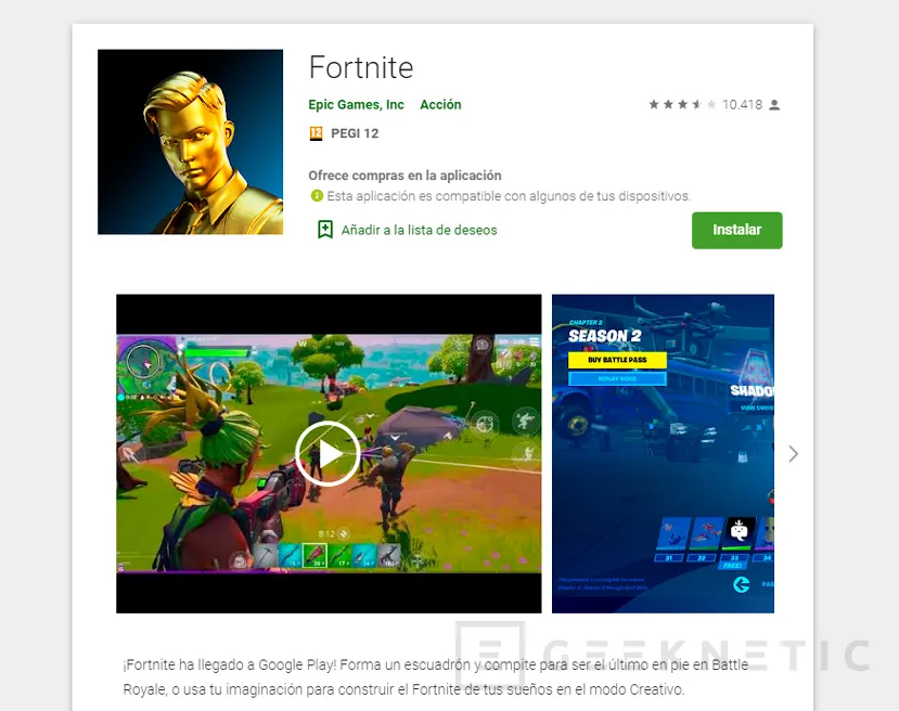 Geeknetic Fortnite llega finalmente a Google Play 1