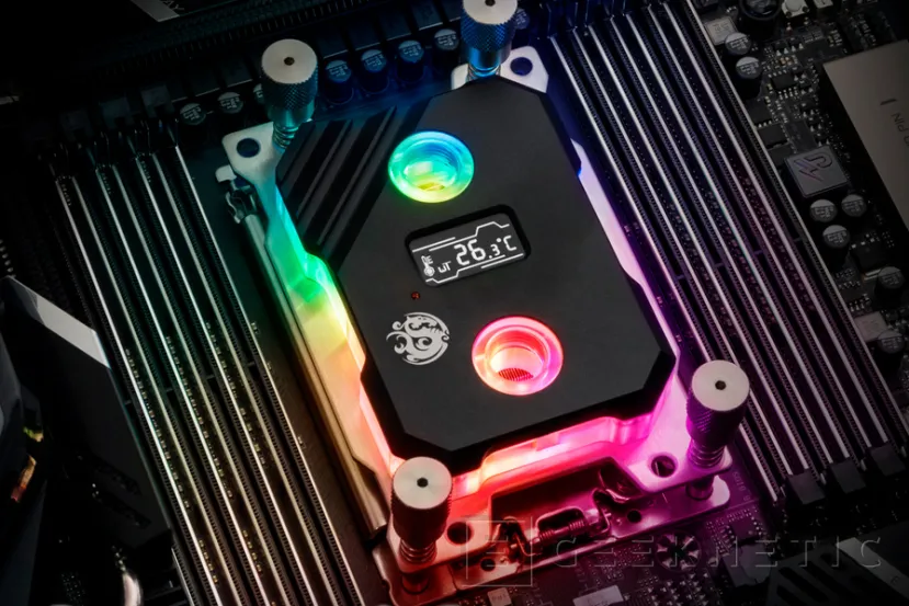 Geeknetic Bitspower lanza su bloque de refrigeración líquida Summit ELX con pantalla OLED para AMD Threadripper 1