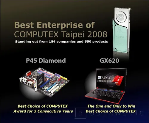 Computex 2008: MSI recibe el premio a la mejor empresa de Computex 2008, Imagen 1
