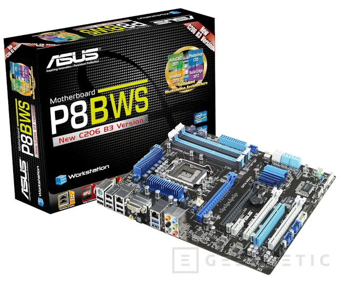 Placa P8BWS de ASUS. Con el nuevo chipset C206, el Z68 profesional, Imagen 1