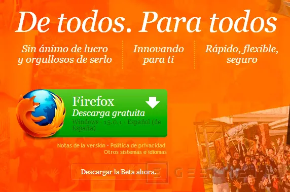 Mozilla retira Firefox 16.0 por una vulnerabilidad detectada, Imagen 1