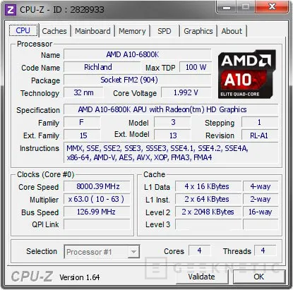 Consiguen alcanzar los 8 GHz en una APU  AMD A10-6800K, Imagen 1