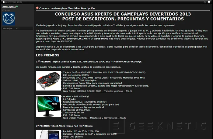 ASUSXperts lanza un concurso de Gameplays con varios productos de ASUS como premio, Imagen 1