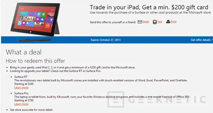 Microsoft regalará como mínimo 200 Dólares a los que entreguen su iPAD a la Microsoft Store, Imagen 1