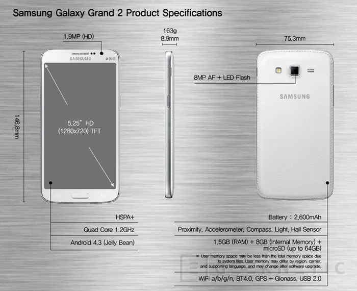Samsung presenta el Galaxy Grand 2 de 5.2 pulgadas, Imagen 2