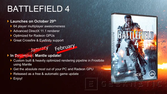 Se vuelve a retrasar el soporte de AMD MANTLE en el Battlefield 4, Imagen 1