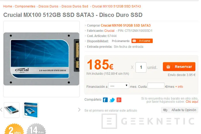 Ya conocemos especificaciones y precios de los SSD Crucial MX100 fabricados a 16 nm, Imagen 3