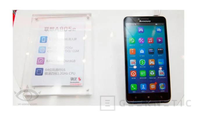 Lenovo A805e, un smartphone de 64 bits por menos de 200 Dólares, Imagen 1