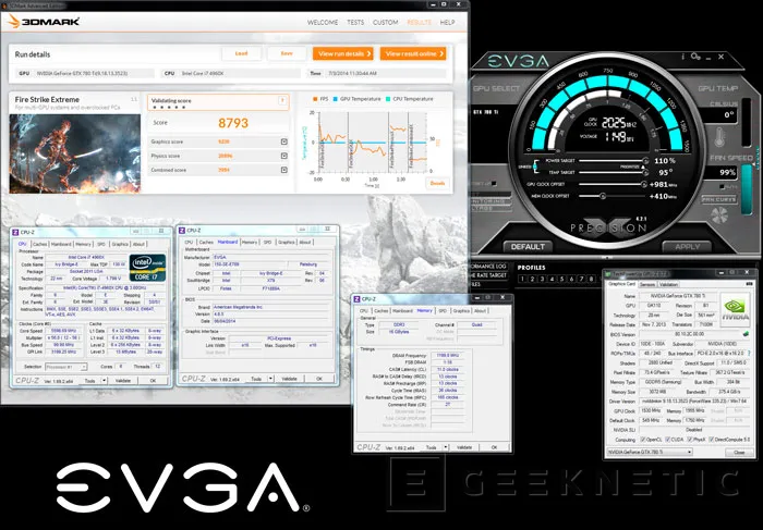 Geeknetic EVGA consigue alcanzar los 2025 MHz con su GTX 780 Ti 1