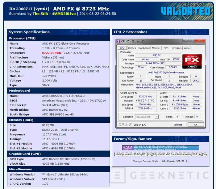 Consiguen poner todos los núcleos de un AMD FX-8370 por encima de 8.700 MHz, Imagen 1