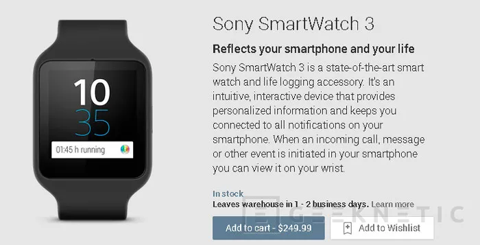 El Sony SmartWatch 3 llega a Google Play por 250 Dólares, Imagen 2