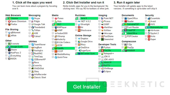 Geeknetic Cómo instalar y mantener tus aplicaciones más habituales con unos pocos clics con Ninite 1