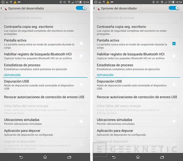 Geeknetic Cómo mantener activa la pantalla mientras cargamos en dispositivos Android 2