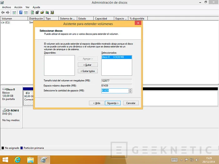 Geeknetic Como redimensionar una particion existente desde Windows 8 3