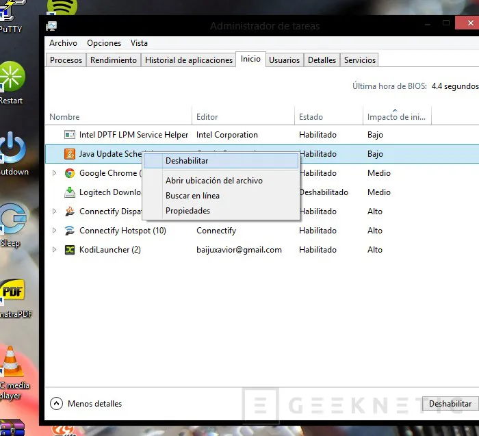 Geeknetic Cómo acelerar el arranque de Windows 7 o Windows 8, 8.1 1