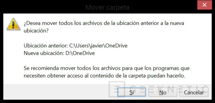 Geeknetic Cómo cambiar de ubicación la carpeta de OneDrive 3