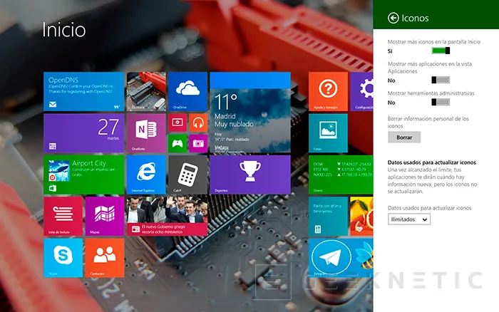Geeknetic Cómo mostrar más o menos iconos en la pantalla de inicio de Windows 8.1  4