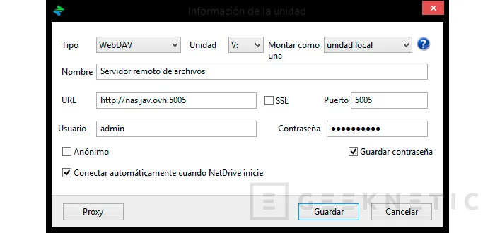 Geeknetic Conectar a una unidad WebDAV con NetDrive 2 2