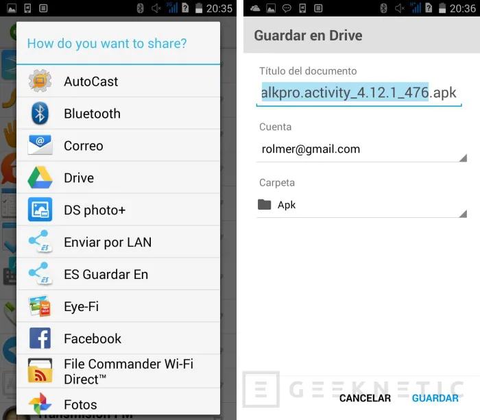 Geeknetic Cómo extraer los APK de tus aplicaciones de Android 2