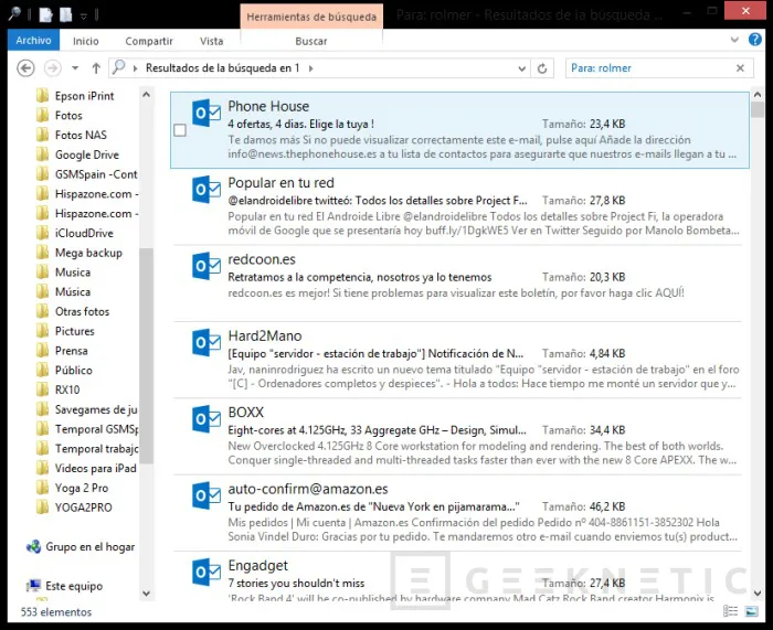 Geeknetic Cómo hacer búsquedas avanzadas de ficheros “.eml” en Windows 3