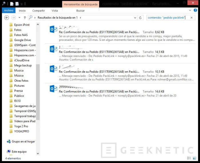 Geeknetic Cómo hacer búsquedas avanzadas de ficheros “.eml” en Windows 4