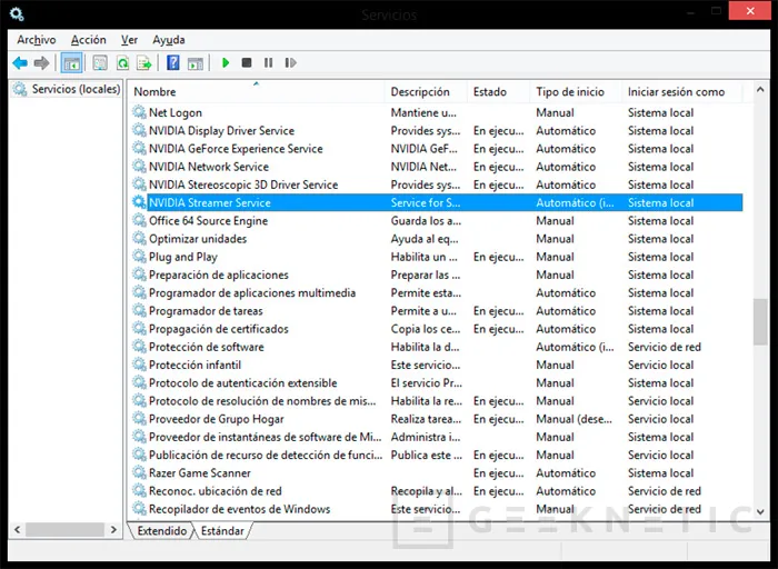 Geeknetic Gana rendimiento a tu GPU Nvidia desactivando el servicio de streaming 2