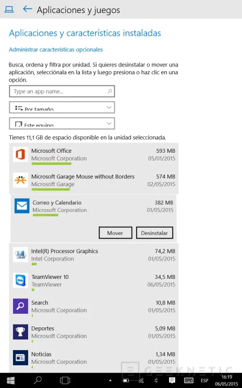 Geeknetic Mueve programas y otros contenidos a la SD en Windows 10 3