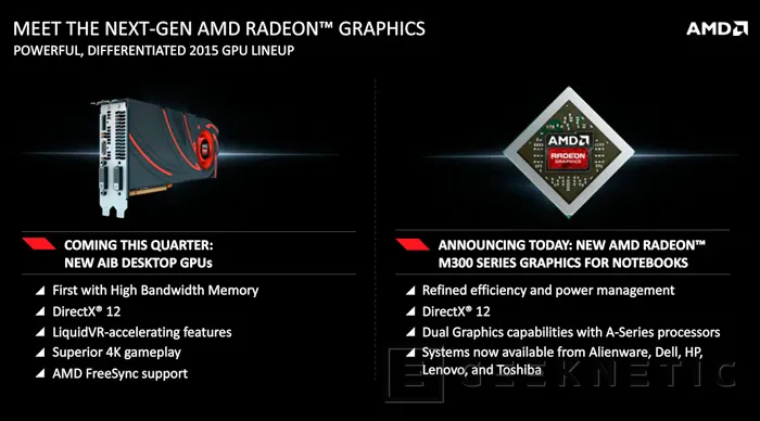 Geeknetic Ya es oficial: las Radeon 300 llegarán antes del verano y las M300 de portátil hoy mismo 1