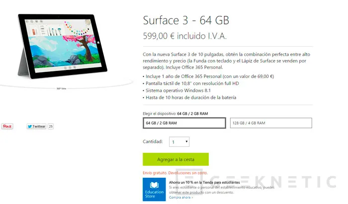 La Surface 3 llega a España, Imagen 1