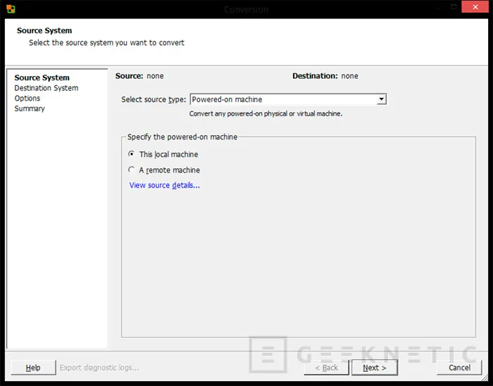 Geeknetic Convierte tu máquina física en virtual con VMware vCenter Converter Standalone 2