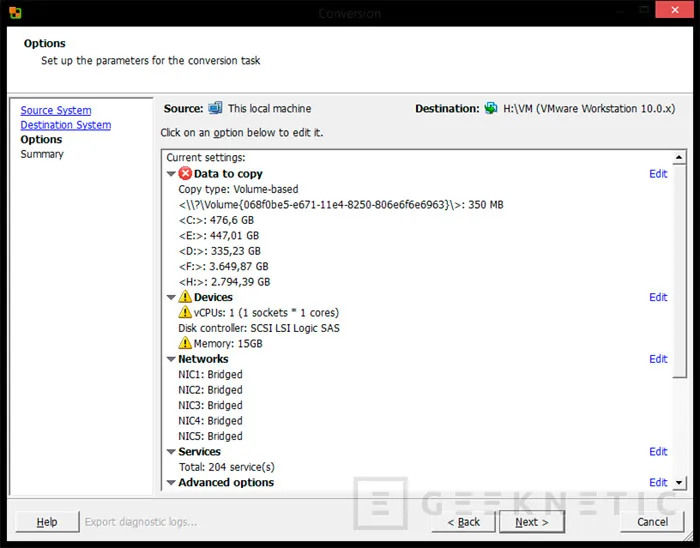 Geeknetic Convierte tu máquina física en virtual con VMware vCenter Converter Standalone 5