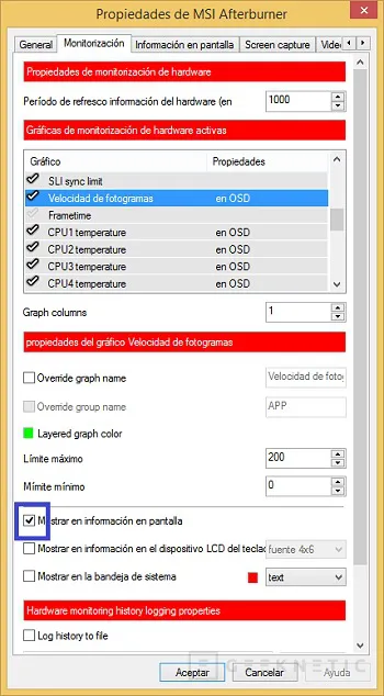 Geeknetic Controla tus FPS y otros aspectos de tu gráfica con el OSD de MSI Afterburner 2
