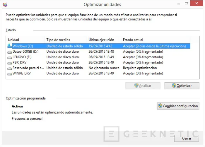 Geeknetic Optimización de discos SSD en Windows 7, 8 o 8.1 2
