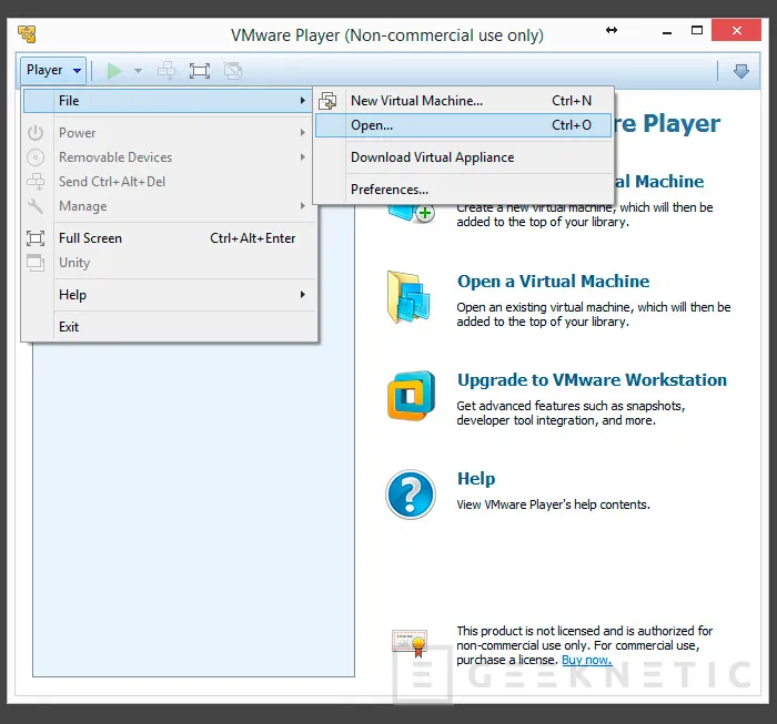 Geeknetic Configuración y creación de máquinas virtuales con VMware Player 1