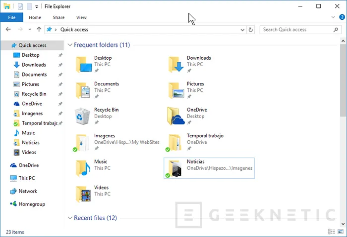 Geeknetic Windows 10. Personaliza los nuevos accesos rápidos 3