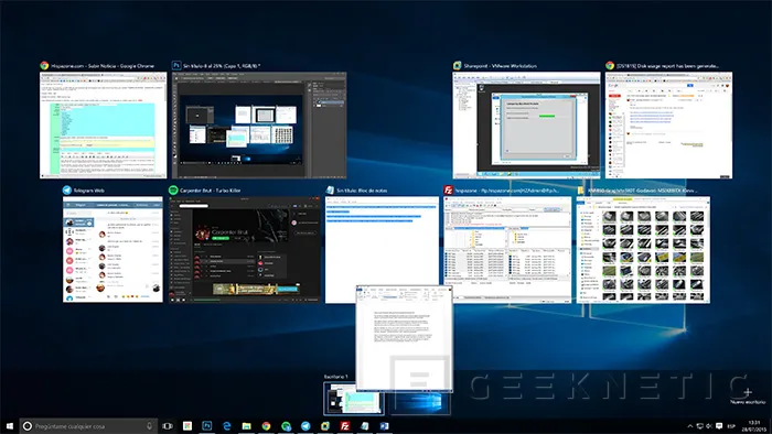 Geeknetic Cómo mover ventanas entre escritorios múltiples de Windows 10 2