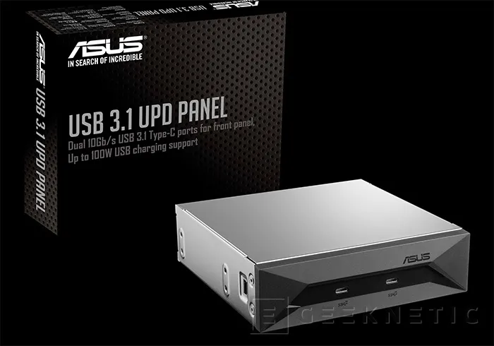 Geeknetic El ASUS USB 3.1 UPD Panel para Z170 suministra 100w por USB 1