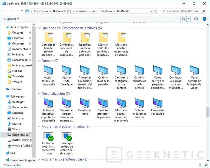 Geeknetic Habilita el “God Mode” en Windows 10 3