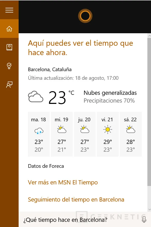 Activar la función "Hola Cortana" en Windows 10, Imagen 1