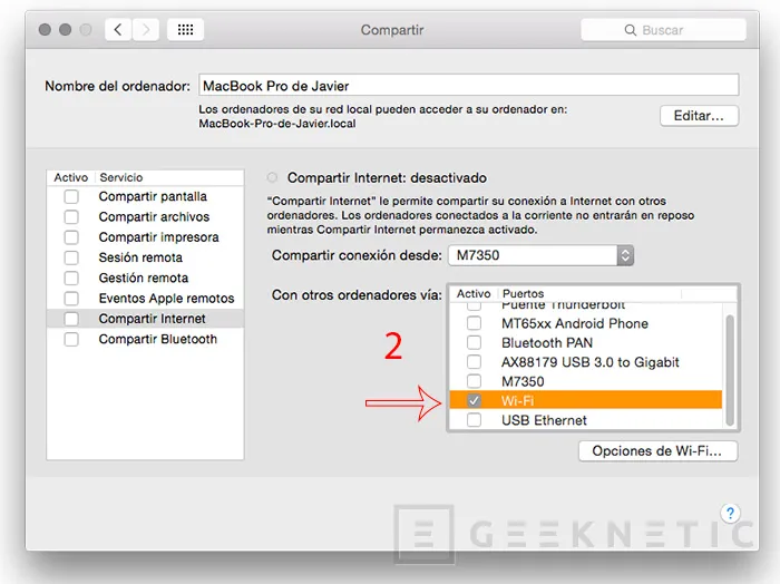 Geeknetic Compartir conexión a internet móvil en MacOS 3