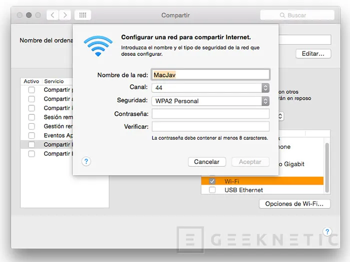 Geeknetic Compartir conexión a internet móvil en MacOS 5