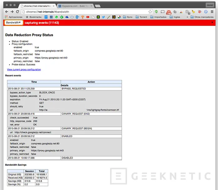 Geeknetic Activa el Proxy de compresión de datos en Chrome para Windows o MacOS 3