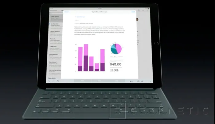 Geeknetic Apple presenta el iPad Pro para competir con las Surface 4