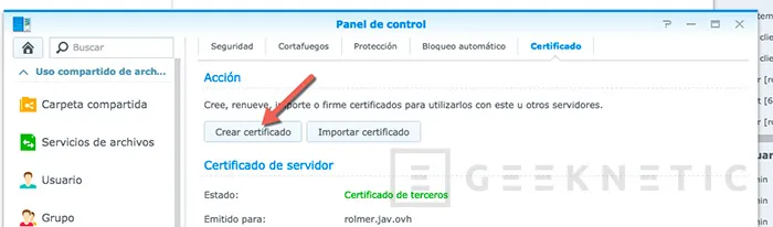 Geeknetic Instala un certificado SSL en tu NAS Synology 2