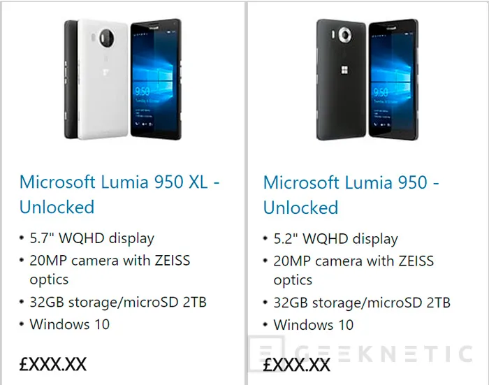 Microsoft publica antes de tiempo los Lumia 950 y Lumia 950 XL, Imagen 1