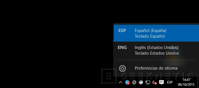 Geeknetic Cambio rápido de idioma en Windows 8.1 o Windows 10 2